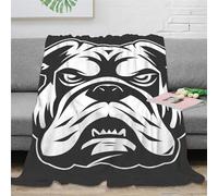 FYQTCIAN Black Bulldog Couverture Surdimensionnée 3D en Polaire Plaid Flanelle Extra-Doux pour Lit, Canapé Et Voyage, Microfibre Isolante, Cadeau Cocooning 70x80inch(180x200cm)