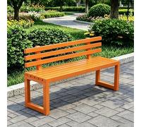FYRDTNG Banc de Jardin Banc Public, Banc Extérieur en Acier Galvanisé, Robuste et Résistant aux Intempéries, Idéal pour Patio, Parc, Balcon & Espaces Publics, Coloré(Orange+backrest,100cm/39.4in)