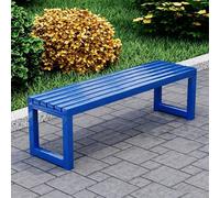 FYRDTNG Banc de Jardin Banc Public, Banc Extérieur en Acier Galvanisé, Robuste et Résistant aux Intempéries, Idéal pour Patio, Parc, Balcon & Espaces Publics, Coloré(Blue,150cm/59in)