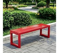 FYRDTNG Banc de Jardin Banc Public, Banc Extérieur en Acier Galvanisé, Robuste et Résistant aux Intempéries, Idéal pour Patio, Parc, Balcon & Espaces Publics, Coloré(Red,220cm/86.6in)