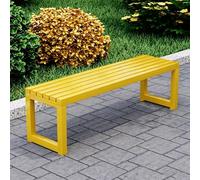 FYRDTNG Banc de Jardin Banc Public, Banc Extérieur en Acier Galvanisé, Robuste et Résistant aux Intempéries, Idéal pour Patio, Parc, Balcon & Espaces Publics, Coloré(Yellow,120cm/47.2in)