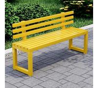 FYRDTNG Banc de Jardin Banc Public, Banc Extérieur en Acier Galvanisé, Robuste et Résistant aux Intempéries, Idéal pour Patio, Parc, Balcon & Espaces Publics, Coloré(Yellow+backrest,180cm/70.9in)