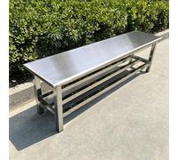 FYRDTNG Banc Extérieur en Acier Inoxydable, Banc de Jardin Résistant aux Intempéries pour Parc, Terrasse, Arrière-Cour, Entrée et Vestiaire(Silver-B,120cm/47.2in)
