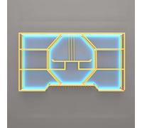 FYRDTNG Étagère à vin murale, étagères LED, style chinois, casier à vin mural for bouteilles de vin, décoration et rangement for la cuisine et la salle à manger, doré/noir(Gold,150cm/59.1in)