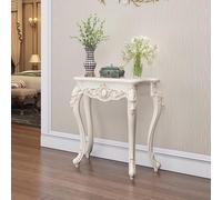 FYRDTNG Table Console Entrée Étroite, Meuble Baroque Vintage Orné, Bord Doré, Table de Couloir en Bois Blanc, Table de Canapé Décorative pour Salon(Gold Trim,70cm/27.6in)