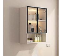 FYRDTNG Vitrine murale pour cuisine en verre, armoire murale pour salle de bain avec étagères ouvertes, adaptée à la cuisine, la salle de bain, l'étude et d'autres environnements. (60 x 30 x 80 cm