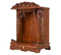 FYRDTNG Wooden Buddhist Shrine Cabinet with Pull-Out Shelf, Carved Altar | Carved Wooden Buddhist Shrine, Pull-Out Shelf, Spacious Altar for Home, Temple & Meditation Room(A,91.5CM/36.02IN)