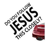 Fyrdyn Autocollants pour Vitre Automobile - Décorations Automobiles Chrétiennes Jésus pour Pare-Chocs - Suivez-Vous Jésus d Aussi Près Autocollant de Voiture Religieux Chrétien - pour Conduite