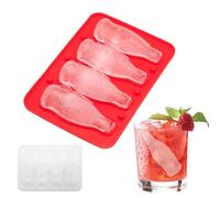 Fyrdyn Bac à glaçons en silicone,Moule En Forme De Bouteille Avec Couvercle - À Glace 4 Compartiments | Pour Temps Chaud Fête Rassemblement Familial Cuisine Whisky Cocktails Boisson Breuvage