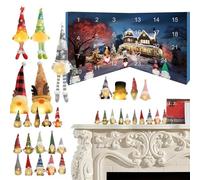 Fyrdyn Calendrier de l'Avent des Lutins de Noël - 24 Jours de Décoration Saisonnière,Ornement De Lutins Mignons,Pour Bureau Cheminée Étagère Entrée Sapin De Noël Adultes Cadeaux De