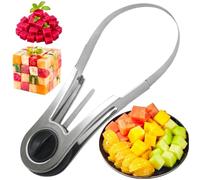 Fyrdyn Découpe-Mangue en Dés - Outil de coupe ergonomique inoxydable pour un usage domestique - Tranche-Mangue Ustensiles de Cuisine | pour Fruit du Dragon, Papaye, Pitaya, Salade de Légumes