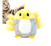 Fyrdyn Jouet pour Chat Oiseau Simulant Le Gazouillis,Accessoires Interactifs pour Chaton Rechargeables par USB | Oiseau Anime avec Gazouillements Et Battements d'ailes pour Chaton,pour De Compagnie,