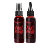 Fyrdyn Lavable Faux Sang - Réaliste Liquide Halloween Faux Sang 60ml,Outil Maquillage Hydratant Securite Liquide Eclaboussure pour Fete Theatre Cinema Maison Horreur Cosplay Exterieur