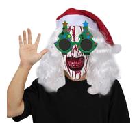 Fyrdyn Masque de Clown de Noël,Masque de Clown Terrifiant | Terreur de couverture de visage avec des lunettes | Accessoires de costume de Noël, accessoire d'horreur de, avec des couleurs vives