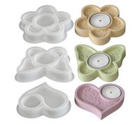 Fyrdyn Moules en Silicone pour Résine,3 Pièces DIY Démoulage Facile,Moules à Résine Époxy pour Porte-Bougies - Pour Projets Artistiques Plâtre Époxy Fêtes Anniversaire