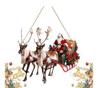Fyrdyn Ornement de Père Noël en traîneau à cerf pour Arbre de Noël, décorations d'arbre de en traîneau à Rennes,Ornement de de Rennes du Père en Acrylique 2D - sur des