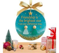 Fyrdyn Ornements d'Amitié de Noël | Pendentif en Verre De Mer | Ornements d'art Décoratifs pour Amis Pendant Les Fêtes | pour Sœur Partenaires Université Club de Lecture Travail Bureau Porte Fenêtre