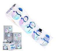 Fyrdyn Rouleau d'Autocollants de Noël,500 Pièces Adhésives Décoratives | Autocollants Étiquettes Enveloppes Noël Bonhomme de Neige - Assortis pour Ordinateur Portable, Bouteille d'Eau, Carte de Vœux,