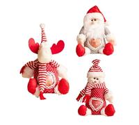 Fyrdyn Sacs à Friandises de Noël | 3 Pièces Sac Père Noël Bonhomme de Neige Élan | Poche Cadeau Gourmande pour Aliments Snack Popcorn Chocolat | Favoris Fête