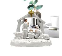 Fyrdyn Scène De La Nativité - Décor De La Naissance De Jésus en Résine | Décor De Bureau pour Scène De Crèche De Noël | pour Chambre Salon Bureau Église École Cadeaux De Fête Famille