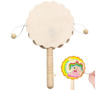 Fyrdyn Tambour Bébé | Tambourin en Bois Brut Non Peint,Jeu Éducatif à Secouer pour Éveil Artistique des et Activités Familiales