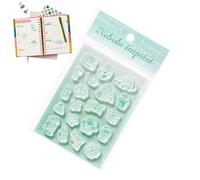 Fyrdyn Tampons En Silicone Transparent | Décor Transparent Mignon en Silicone avec Poignée Acrylique | Set De Tampons Journaling | Pour Lecture Livres, Fabrication Carnets, Agendas, Cartes, D'Albums