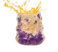 Fyrdyn Tasses À Café Isothermes,Mugs À Café En Verre À Double Paroi Avec Fleurs Séchées - 160ml Pour Déco Maison Cuisine Boissons Thé Lait Eau Fête De Noël