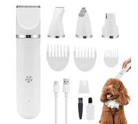 Fyrdyn Tondeuse Pour Chien, Trousse de Toilettage 4-en-1 pour Chiens avec Ciseaux Adjustables et Tondeuse Rechargeable pour Animaux Domestiques, Ciseaux Électriques Réglables Pour Toilettage à