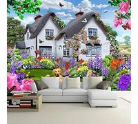 FYRHLH 3D Papier Peint Blumenhaus Grand sticker mural Salon Chambre Bureau Couloir Décoration Peinture Murale Moderne Décor Mural 350cm×256cm(LxH)