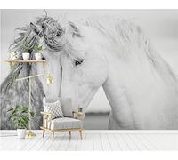 FYRHLH 3D Papier Peint Tier Pferd Grand sticker mural Salon Chambre Bureau Couloir Décoration Peinture Murale Moderne Décor Mural 400cm×280cm(LxH)