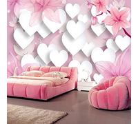 FYRHLH Grand sticker mural Abstraktes Liebesherz Papier mural 3D papier peint autocollant Papier peint photo Décoration murale Moderne Décor Mural 430cm×300cm(LxH)