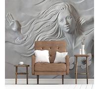 FYRHLH Grand sticker mural Abstraktes Mädchen Papier mural 3D papier peint autocollant Papier peint photo Décoration murale Moderne Décor Mural 350cm×256cm(LxH)