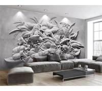 FYRHLH Grand sticker mural Bunte Blumen Papier mural 3D papier peint autocollant Papier peint photo Décoration murale Moderne Décor Mural 350cm×250cm(LxH)