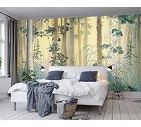FYRHLH Grand sticker mural Grüner Wald Papier mural 3D papier peint autocollant Papier peint photo Décoration murale Moderne Décor Mural 400cm×280cm(LxH)
