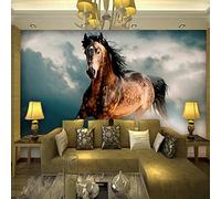 FYRHLH Grand sticker mural Tier Pferd Papier mural 3D papier peint autocollant Papier peint photo Décoration murale Moderne Décor Mural 150cm×105cm(LxH)