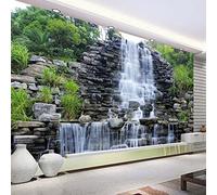 FYRHLH Grand sticker mural Waldfluss Papier mural 3D papier peint autocollant Papier peint photo Décoration murale Moderne Décor Mural 400cm×280cm(LxH)