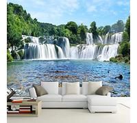 FYRHLH Papier peint mural Cascade de forêt Papier peint photo pour chambre d'enfant Décoration murale Poster géant en papier Chambre Moderne Décor 400cm×280cm(LxH)