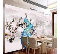 FYRHLH Papier peint mural Tierischer Pfau Papier peint photo pour chambre d'enfant Décoration murale Poster géant en papier Chambre Moderne Décor 300cm×210cm(LxH)