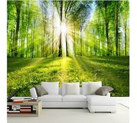 FYRHLH Papier Peint Panoramique 3D Grüner Wald 3D Papier Peint Murales 3D pour Salon Chambre Restaurant Enfant Murale Moderne Décoration Mural 350cm×250cm(LxH)
