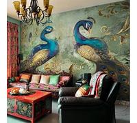 FYRHLH Papier Peint Panoramique 3D Tierischer Pfau 3D Papier Peint Murales 3D pour Salon Chambre Restaurant Enfant Murale Moderne Décoration Mural 300cm×210cm(LxH)