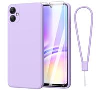 Fyriswho Coque Compatible avec pour Samsung Galaxy A05 4G + 1 Pièces Verre Trempé, Souple Silicone Mince Étui Protection Anti-Rayures Housse pour Samsung Galaxy A05 4G (6.7') - Violet