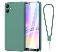 Fyriswho Coque Compatible avec pour Samsung Galaxy A05 4G + 1 Pièces Verre Trempé, Souple Silicone Mince Étui Protection Anti-Rayures Housse pour Samsung Galaxy A05 4G (6.7') - Vert foncé