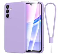 Fyriswho Coque Compatible avec pour Samsung Galaxy A15 4G / 5G + 1 Pièces Verre Trempé, Souple Silicone Mince Étui Protection Anti-Rayures Housse pour Samsung Galaxy A15 4G / 5G (6.5") - Violet
