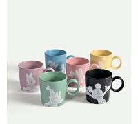 Fyrklövern Disney Lot de 6 tasses Mickey & Friends 32 cl - Sous licence officielle - En faïence colorée avec Micky, Minnie, Donald, Daisy, Goofy & Pluto