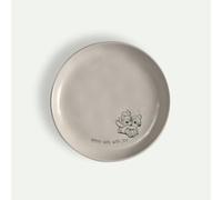 Fyrklövern Disney Stitch Assiette à gâteau en faïence de 20 cm de qualité supérieure avec point de croix, avec citations originales et touche faite à la main (gris)