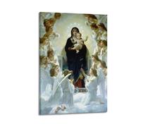 FYRNQ Impression sur toile de la Vierge Marie Notre-Dame des Anges - Art mural rétro esthétique - Décoration d'intérieur et de bureau - 40 x 60 cm - Style cadre
