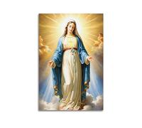 FYRNQ Poster de la Vierge Marie - Impression sur toile rétro - Décoration d'intérieur et de bureau - 30 x 45 cm - Style rétro - Sans cadre