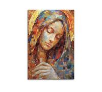 FYRNQ Poster de la Vierge Marie Sainte Marie - Impression sur toile - Décoration d'intérieur et de bureau - 30 x 45 cm - Style rétro - Sans cadre