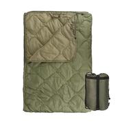 FYRTA Poncho Liner Camouflage, Couverture imperméable imperméable pour Camping - Isolation Thermique - avec Sac de Transport de Compression - pour randonnée, Survie,Green