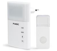 Fysic FD-110 Carillon sans Fil avec Flash Lumineux - Sonnette AC 85 DB, IP44, kit Complet